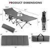 Folding Retractable Travel Camping Cot with Mattress and Carry Bag