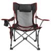 Foldable Camping Chair 330LBS Load Heavy Duty Steel Lawn Chair Collapsible Chair with Reclining Backrest Angle Cup Holder Pillow Side Pocket Carry Bag