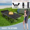 75" Folding Camping Cot, Heavy Duty Sleeping Cots with Carry Bag, Double Layer Oxford Portable Travel Camp Cots for Home, Office Nap and Outdoor Beach